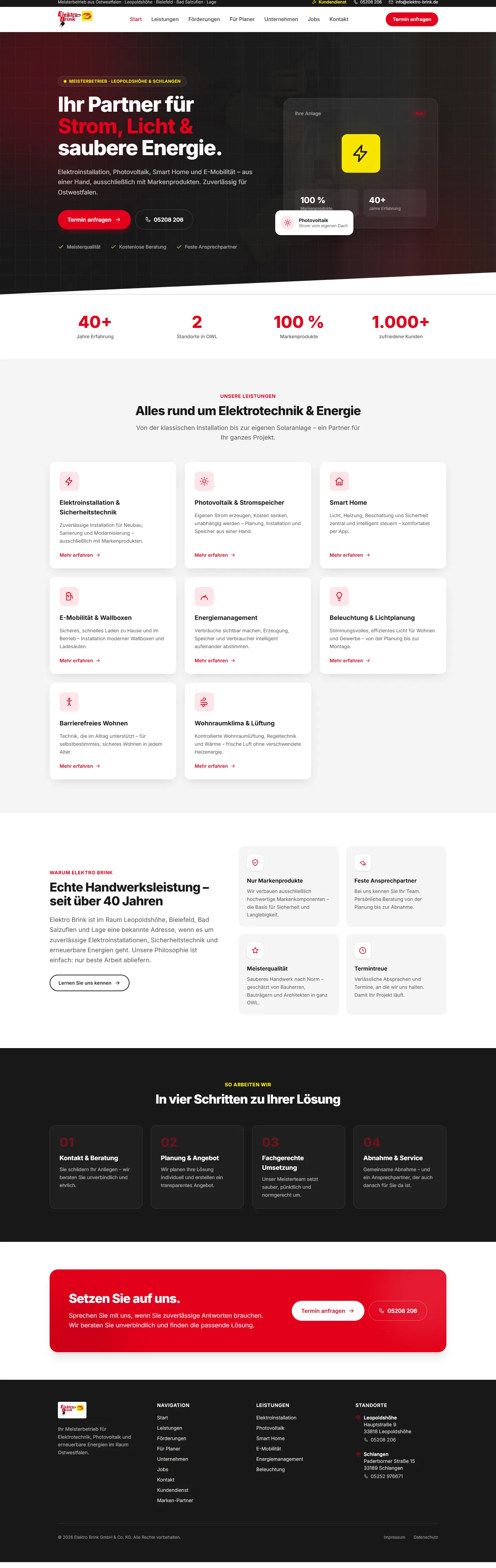 Website von Elektro Brink, gebaut von Kolesweb