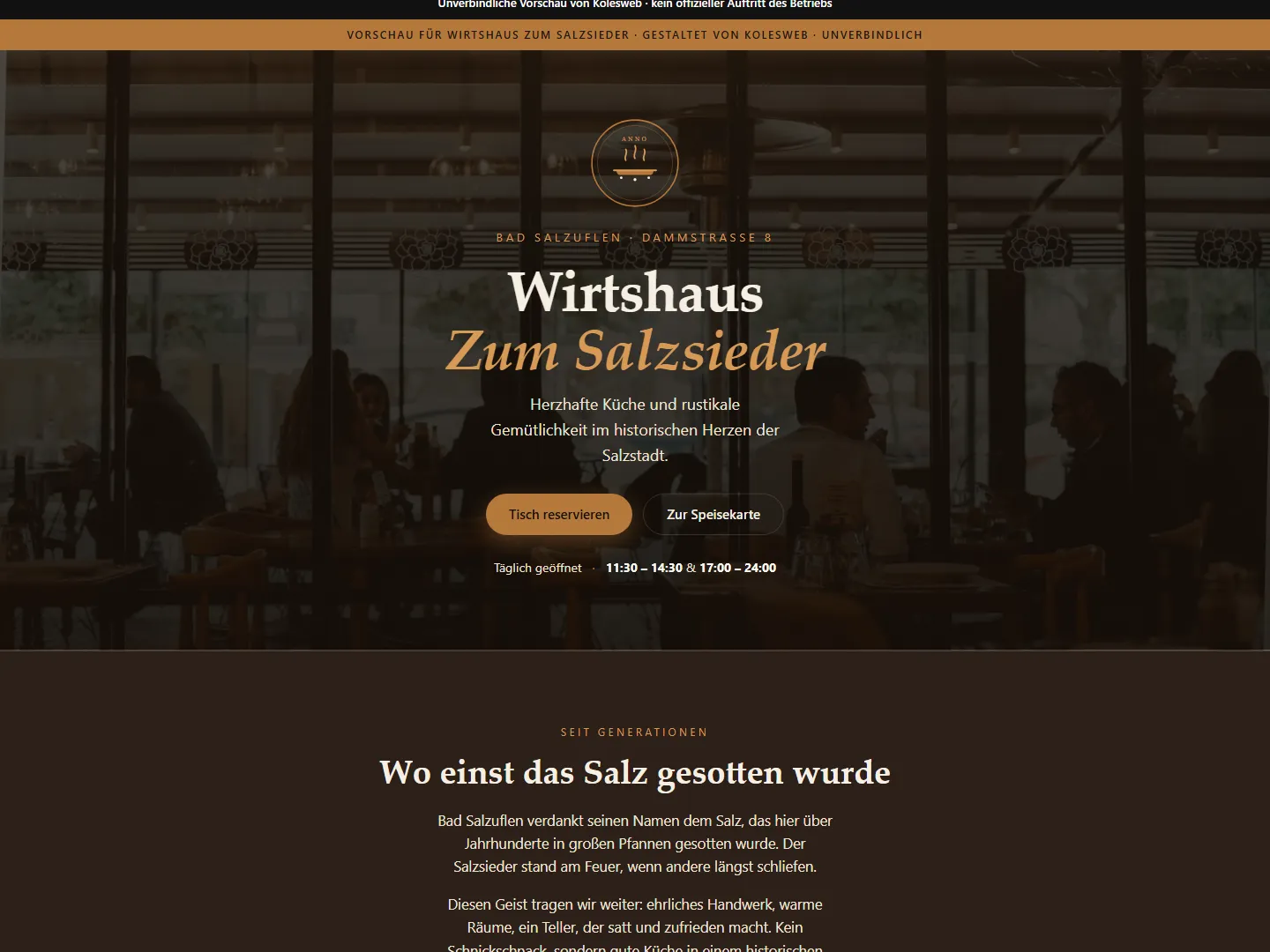 Kopf einer weiteren von uns gestalteten Kundenseite
